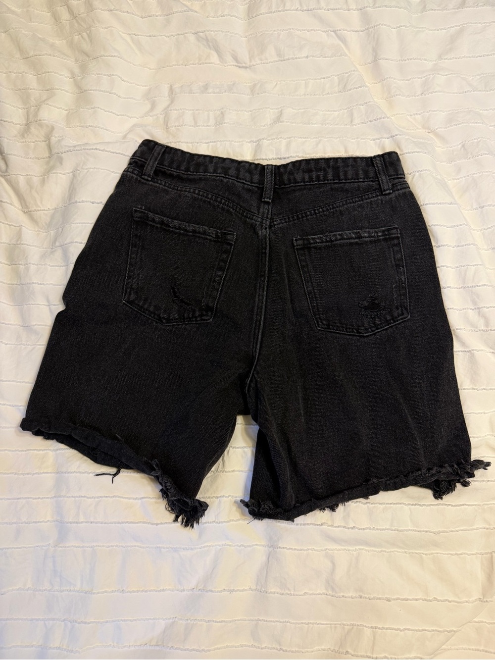 wild fable Black Distressed High-Rise Jean Shorts - Picture 2 of 3